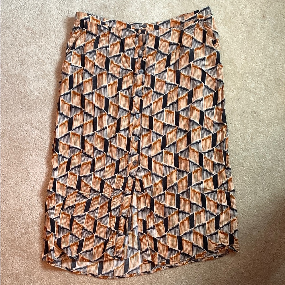 Treasure & Bond Ruffled Orange and Blue Skirt